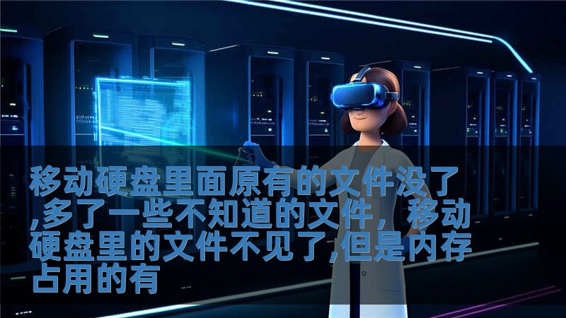 移动硬盘里面原有的文件没了,多了一些不知道的文件，移动硬盘里的文件不见了,但是内存占用的有