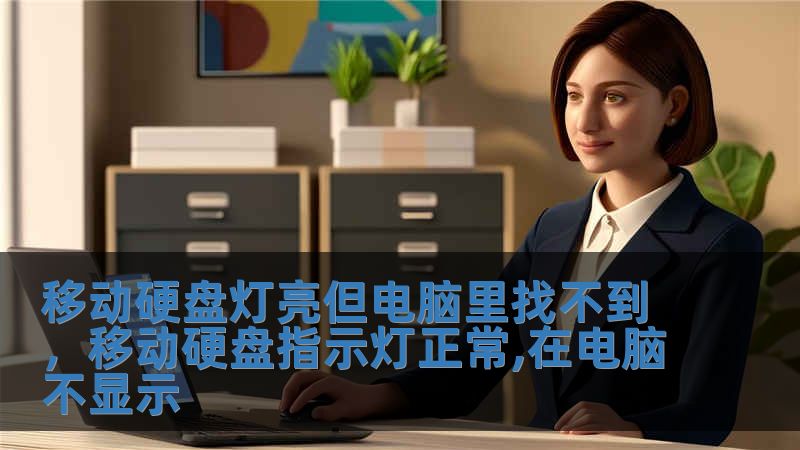 移动硬盘灯亮但电脑里找不到，移动硬盘指示灯正常,在电脑不显示