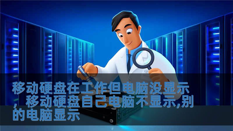 移动硬盘在工作但电脑没显示，移动硬盘自己电脑不显示,别的电脑显示
