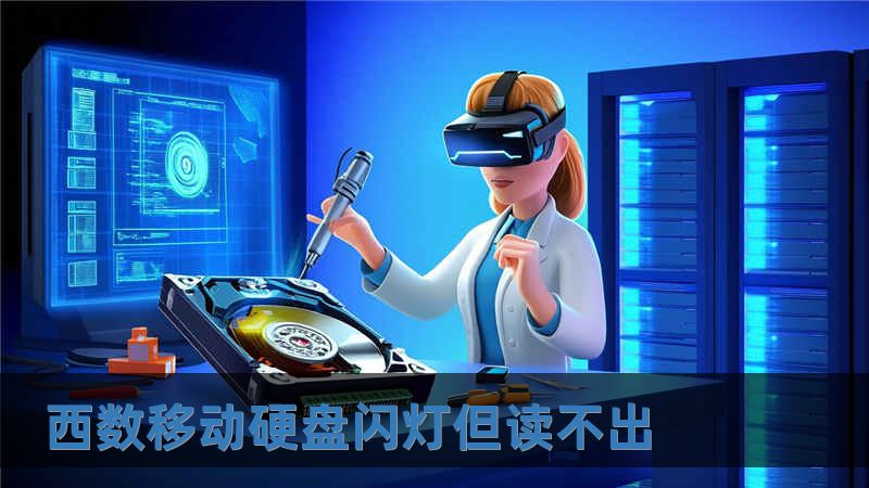 西数移动硬盘闪灯但读不出