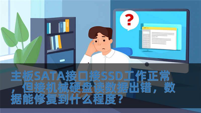 主板SATA接口接SSD工作正常，但接机械硬盘读数据出错，数据能修复到什么程度？