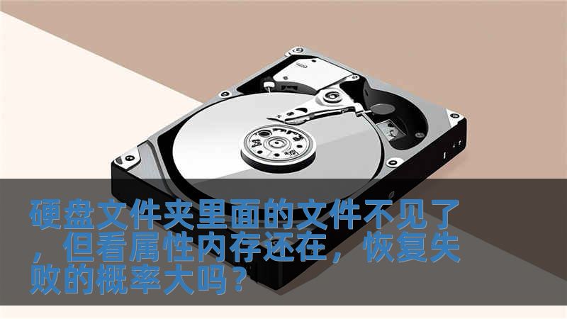 硬盘文件夹里面的文件不见了，但看属性内存还在，恢复失败的概率大吗？