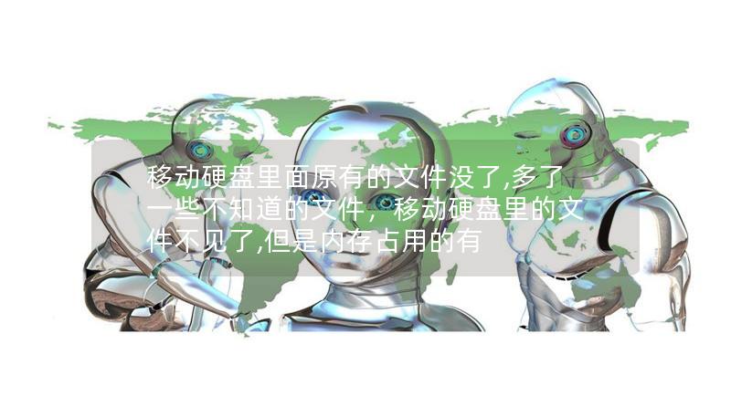 移动硬盘里面原有的文件没了,多了一些不知道的文件，移动硬盘里的文件不见了,但是内存占用的有