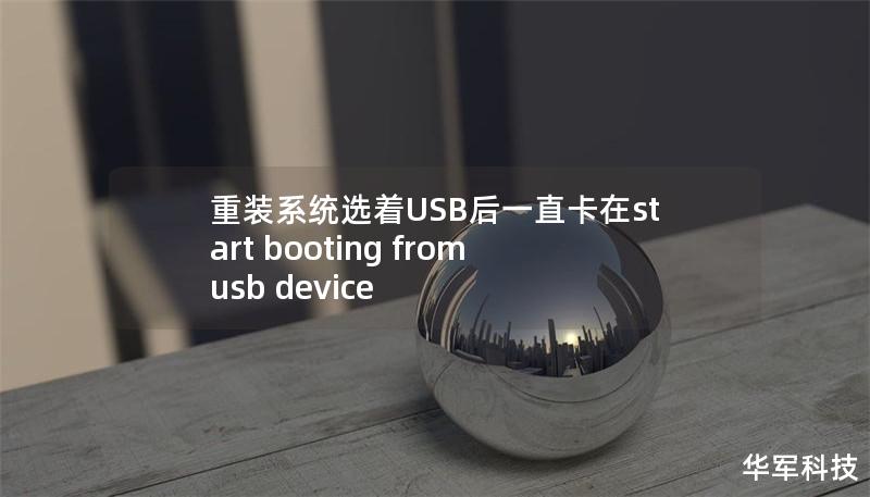 重装系统选着USB后一直卡在start booting from usb device