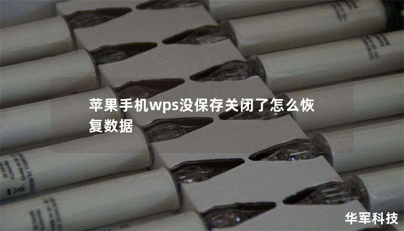 苹果手机wps没保存关闭了怎么恢复数据