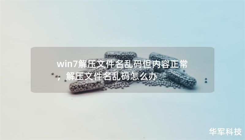 win7解压文件名乱码但内容正常,解压文件名乱码怎么办 win7解压文件名乱码但内容正常,解压文件名乱码怎么办